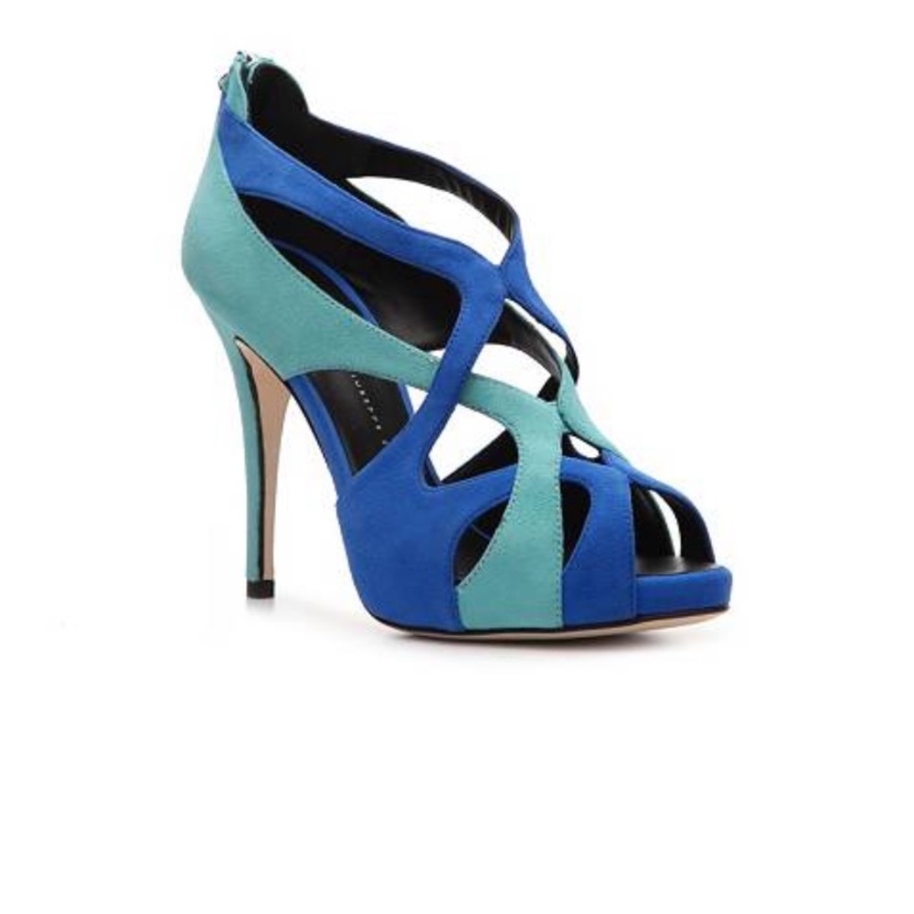 Blue and Teal Strappy High Heels